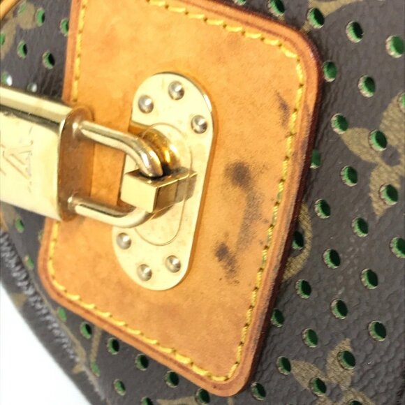 LOUIS VUITTON M95181 MonogramPerfo Speedy30 Tote Bag Hand Bag Green/Brown - Picture 11 of 16